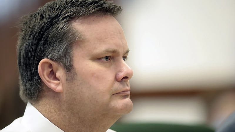 (FILE) Chad Daybell sits during a court hearing on Aug. 4, 2020, in St. Anthony, Idaho. The...
