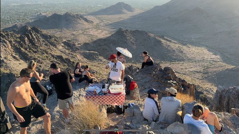 Daniel Angulo said his mountain-top breakfast spreads positivity and is something cool to do...