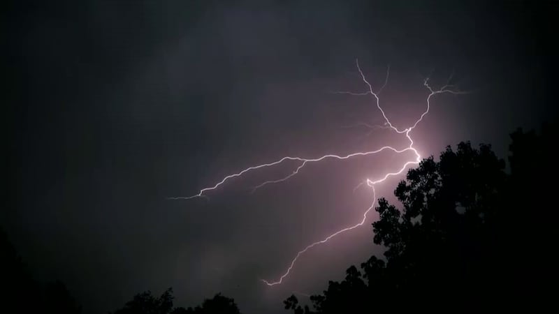 Frequent lightning overnight