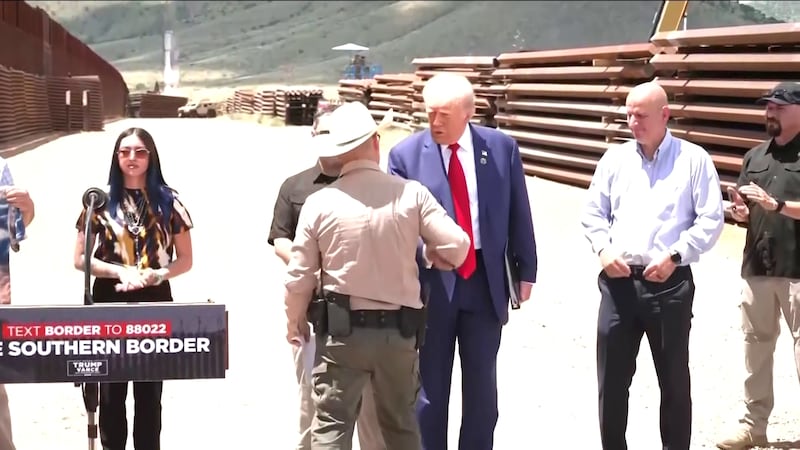 Donald Trump visits the US-Mexico border on 8/22/24