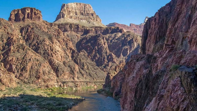 File image of the River Trail along the Colorado River near Phantom Ranch at Grand Canyon...