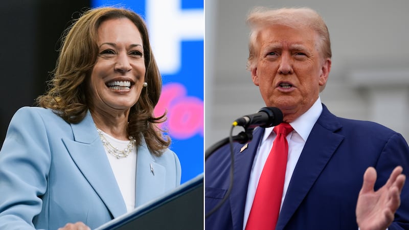 Vice President Kamala Harris (left) and former President Donald Trump (right).