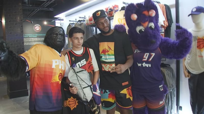 Xavier Lara-Torres got a lot of Suns gear before the trip.