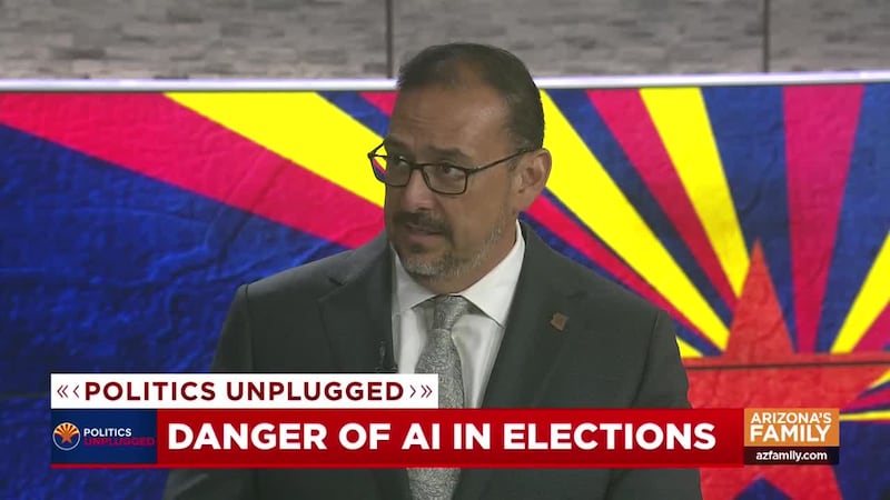 Secretary of State Adrian Fontes talks about the threat of people using Artificial...