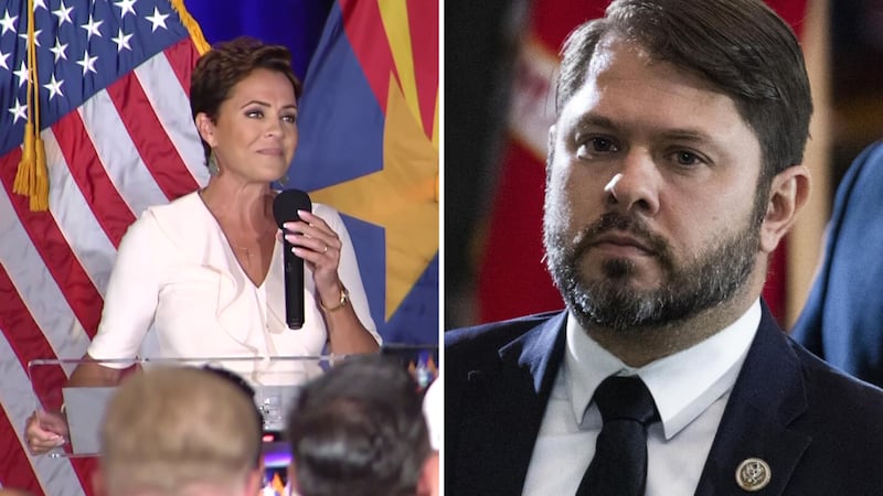 FILE -- Kari Lake is facing off against incumbent Congressman Democrat Ruben Gallego for U.S....