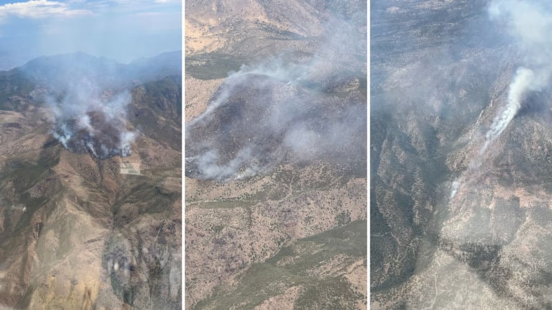 The Deer Fire (left), the Davenport fire (center) and the Cane Fire (right) are currently...